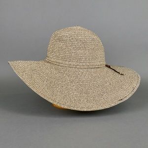 Extra Wide-Brim Beach Sun Hat Black and Tan